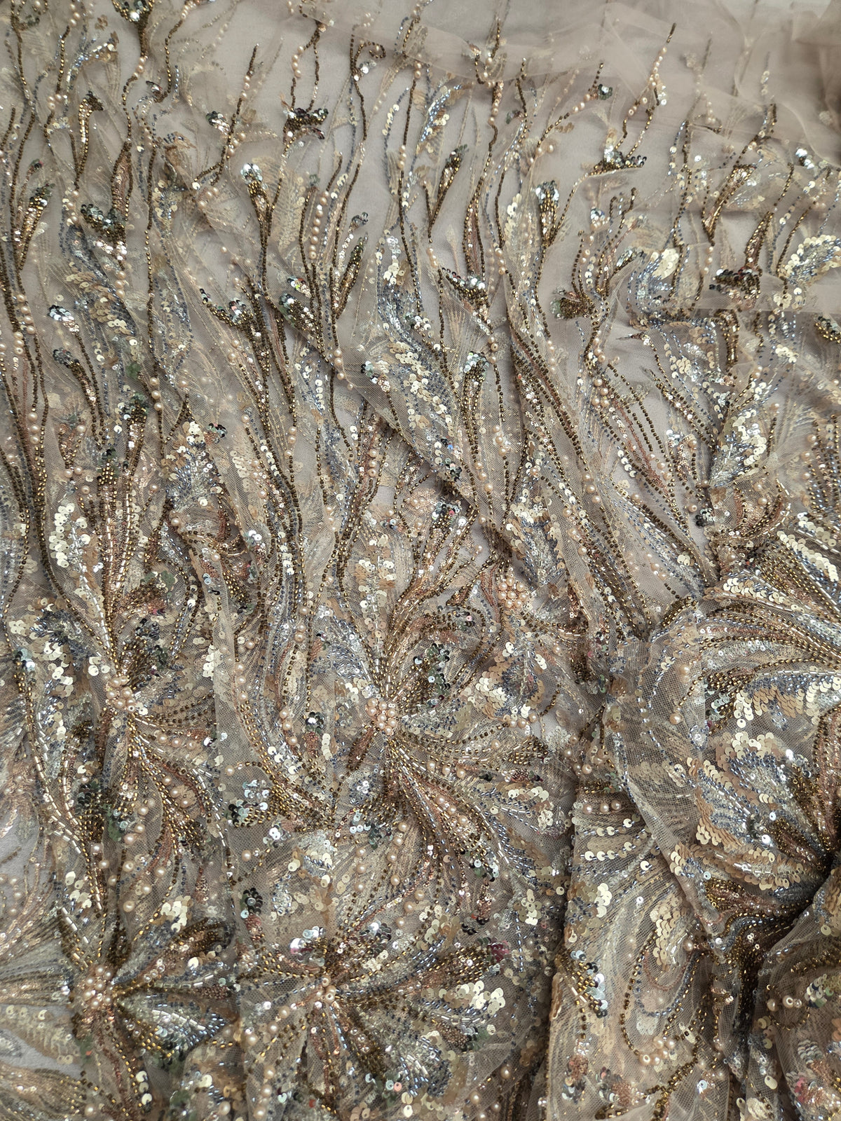 Beaded Lace with Sequins